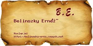 Belinszky Ernő névjegykártya