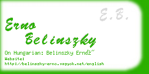 erno belinszky business card